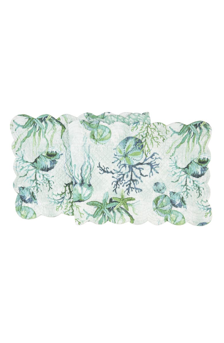 C&F Home Shorecrest Table Runner 14" x 51", Main, color, Green