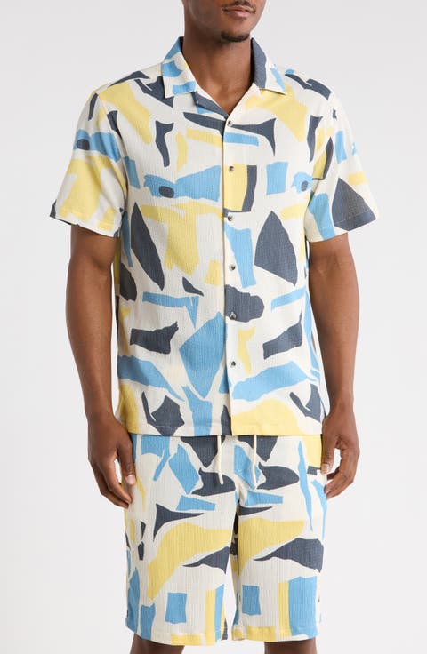 Abstract Print Camp Shirt