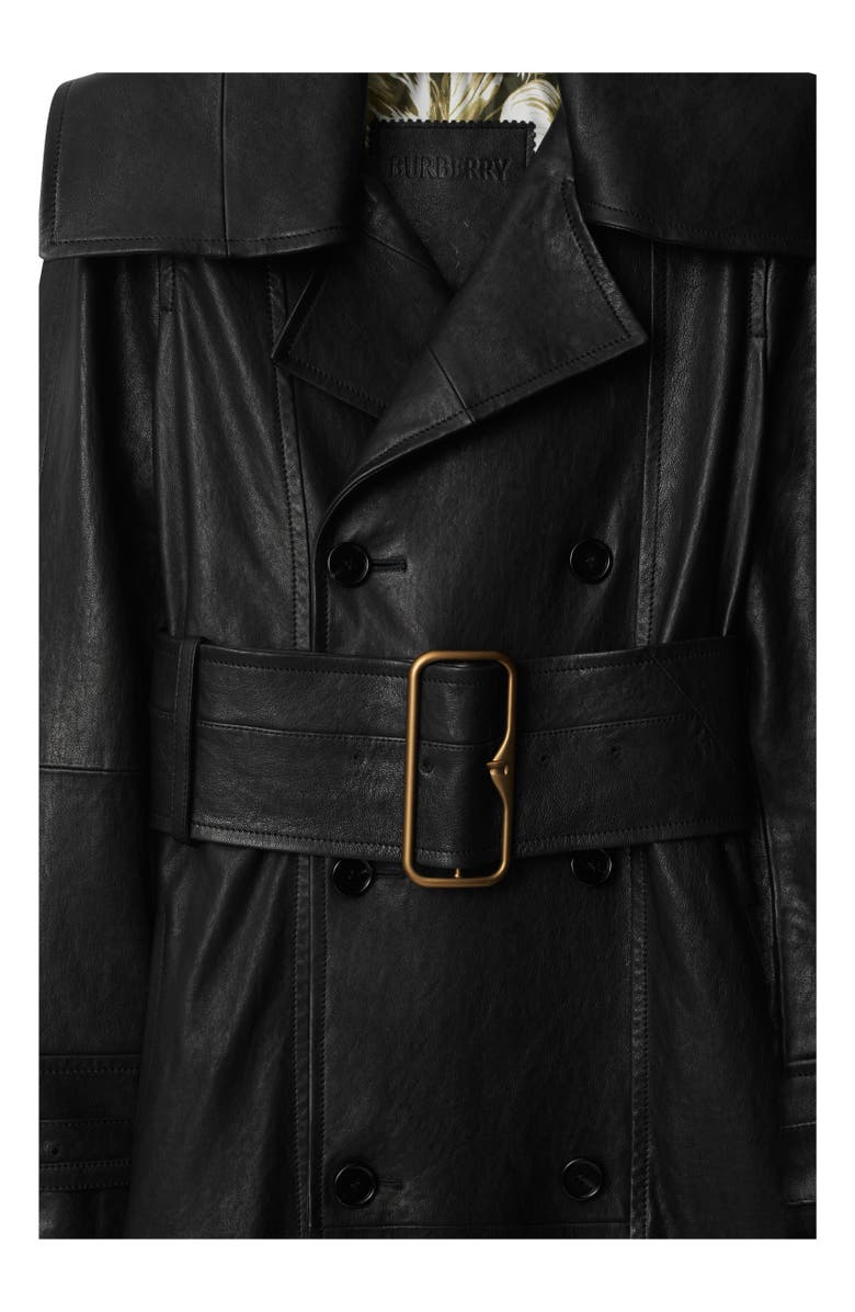 Burberry Leather Coat, Alternate, color, 