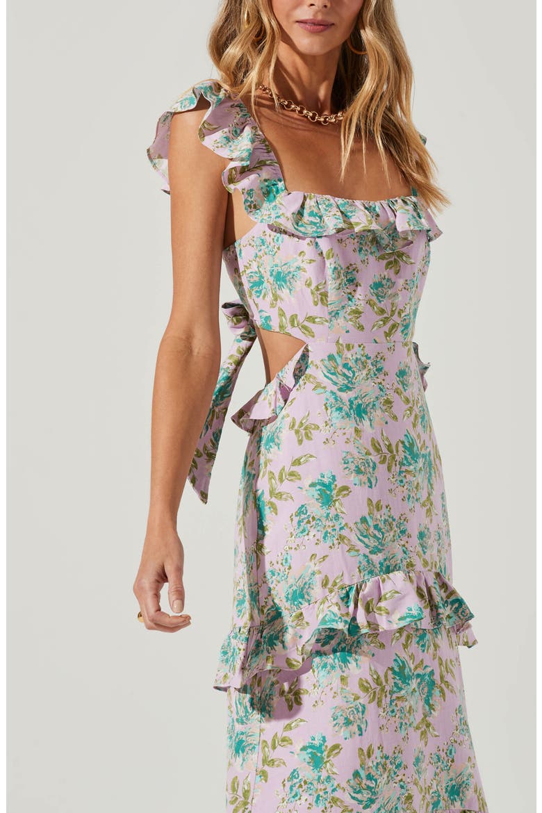 Lysette Floral Midi Sundress, Alternate, color, ORCHD GRN