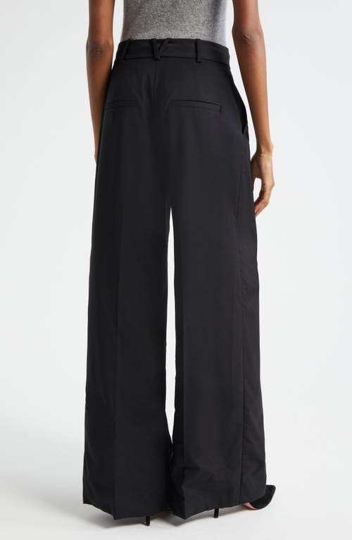 Veronica Beard Sonia Wool Blend Wide Leg Pants In Black