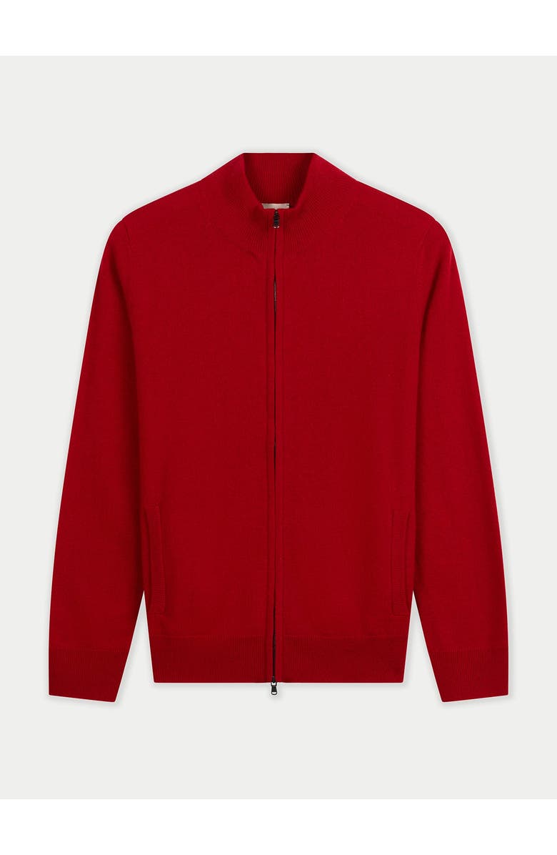 Gobi Cashmere Timeless Cashmere Full-Zip Cardigan, Main, color, Chili Pepper