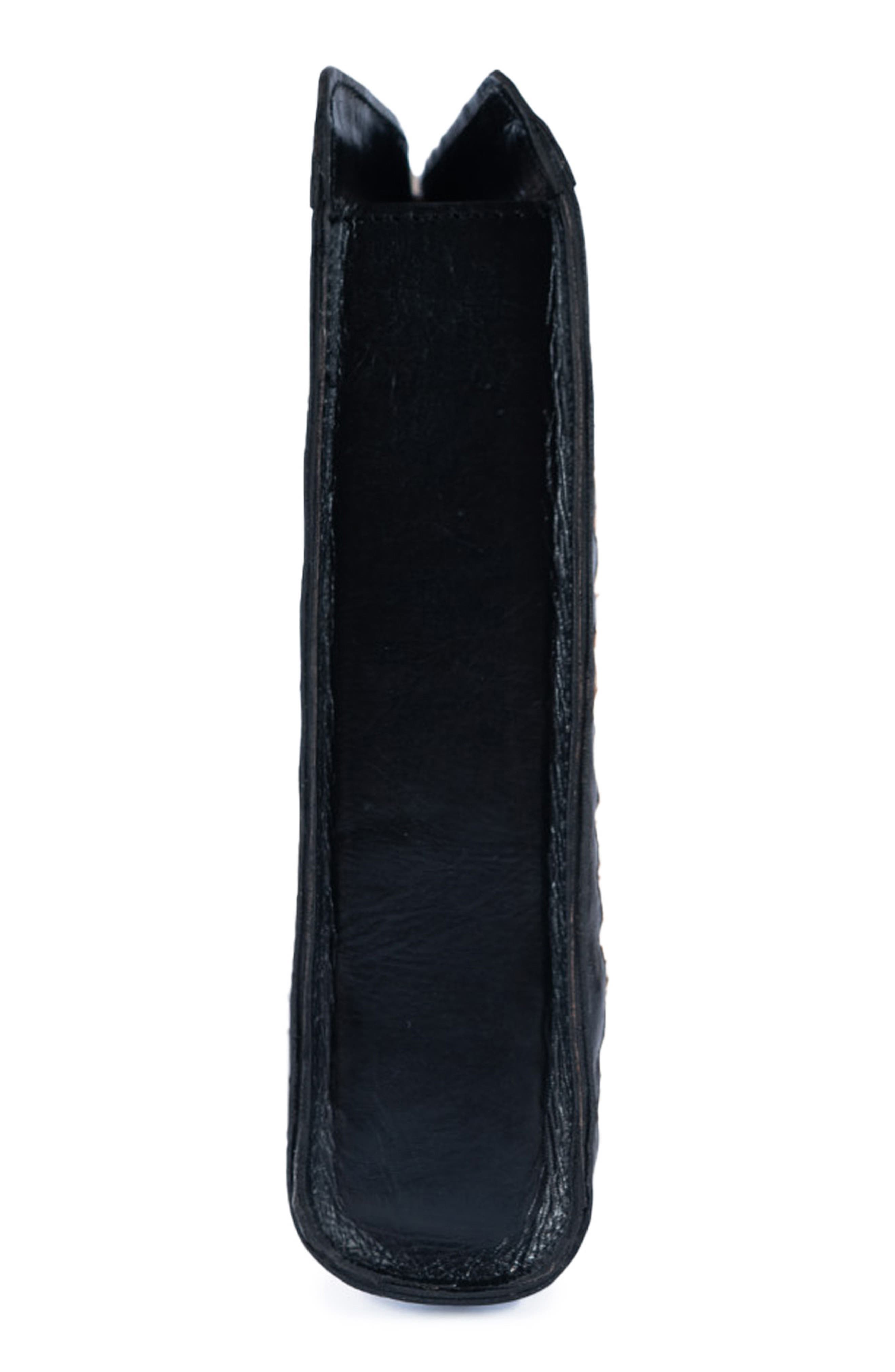 Jelavu Delmar Rattan & Leather Frame Clutch, Alternate, color, Black