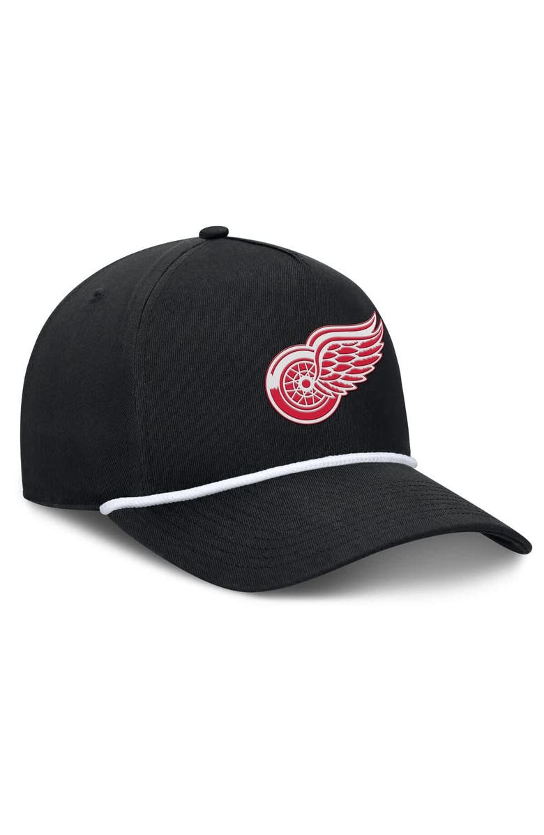 FANATICS Men
s Fanatics Black Detroit Red Wings Authentic Pro Rink Roper A-Frame Adjustable Hat, Alternate, color, Black