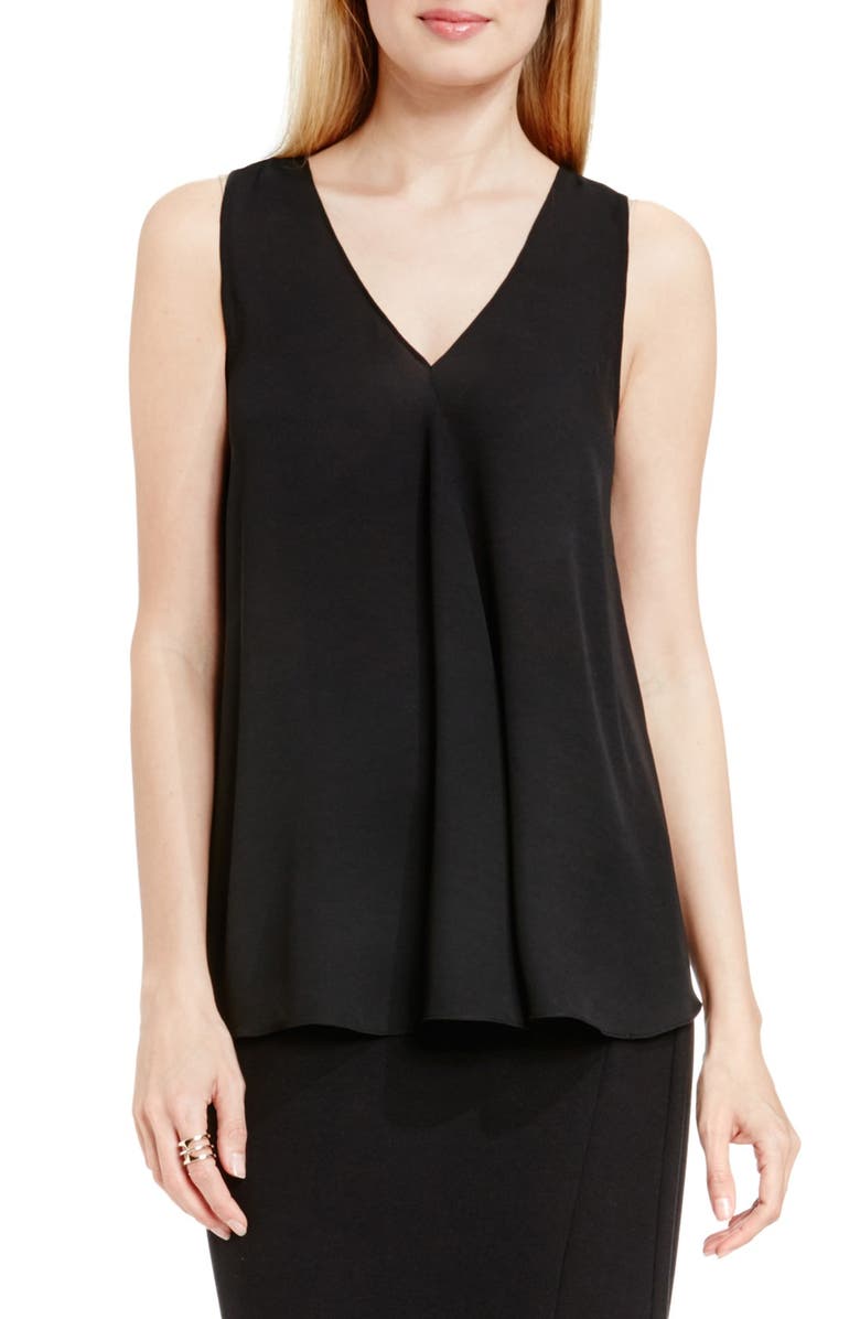 Vince Camuto Drape Front V-Neck Sleeveless Blouse, Main, color, 