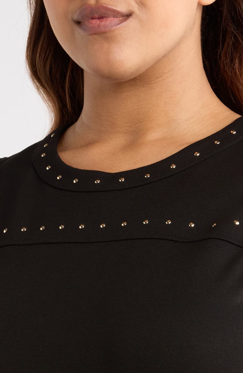 Anne Klein Studded Sleeveless Top, Alternate, color, Anne Black