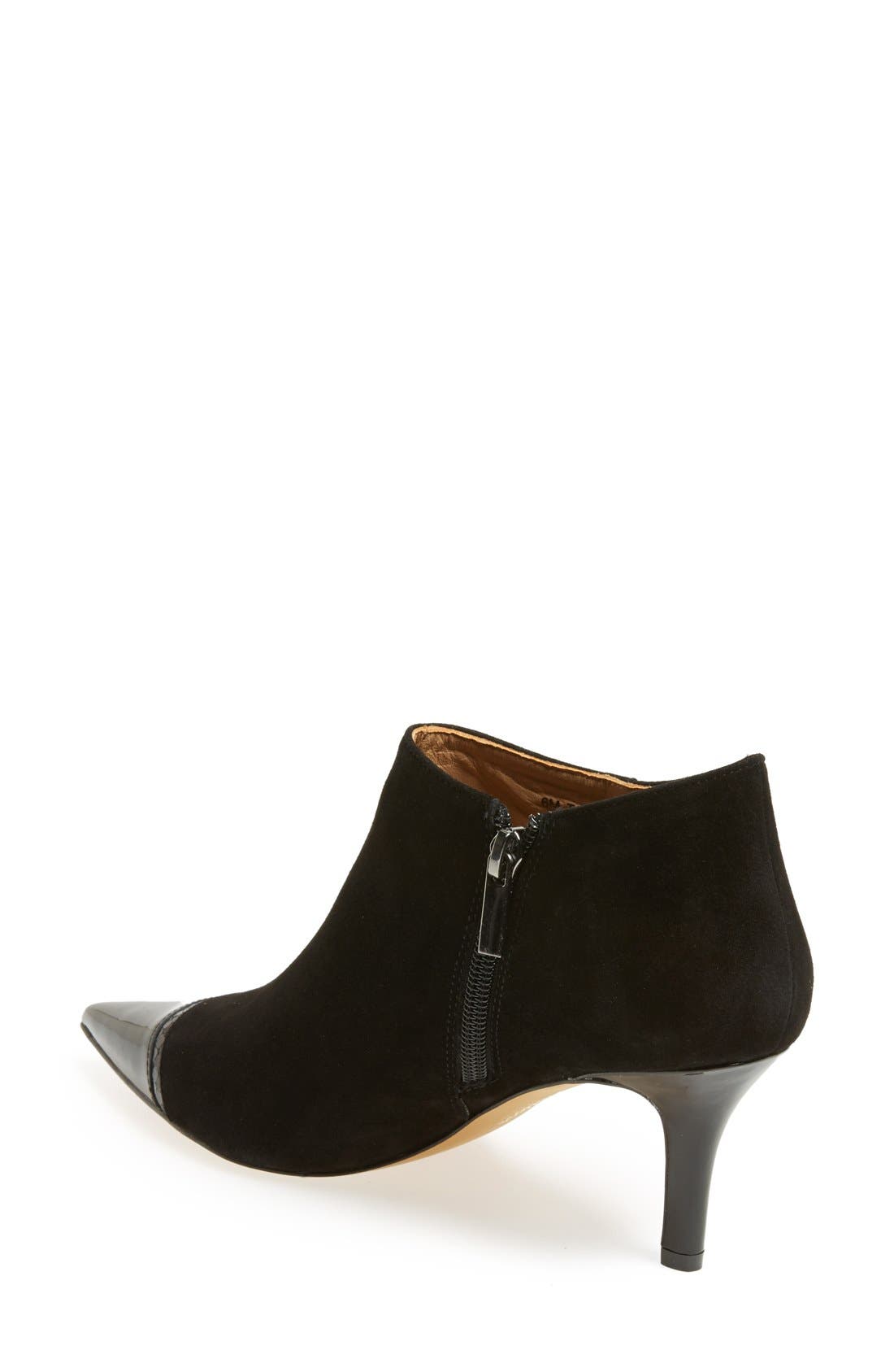 'Signature Alana' Pointy Toe Bootie, Alternate, color, BLACK SUEDE