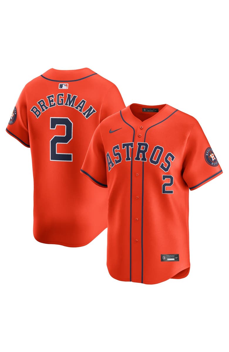 Nike Men's Nike Alex Bregman Orange Houston Astros Alternate Limited Player Jersey, Alternate, color, 