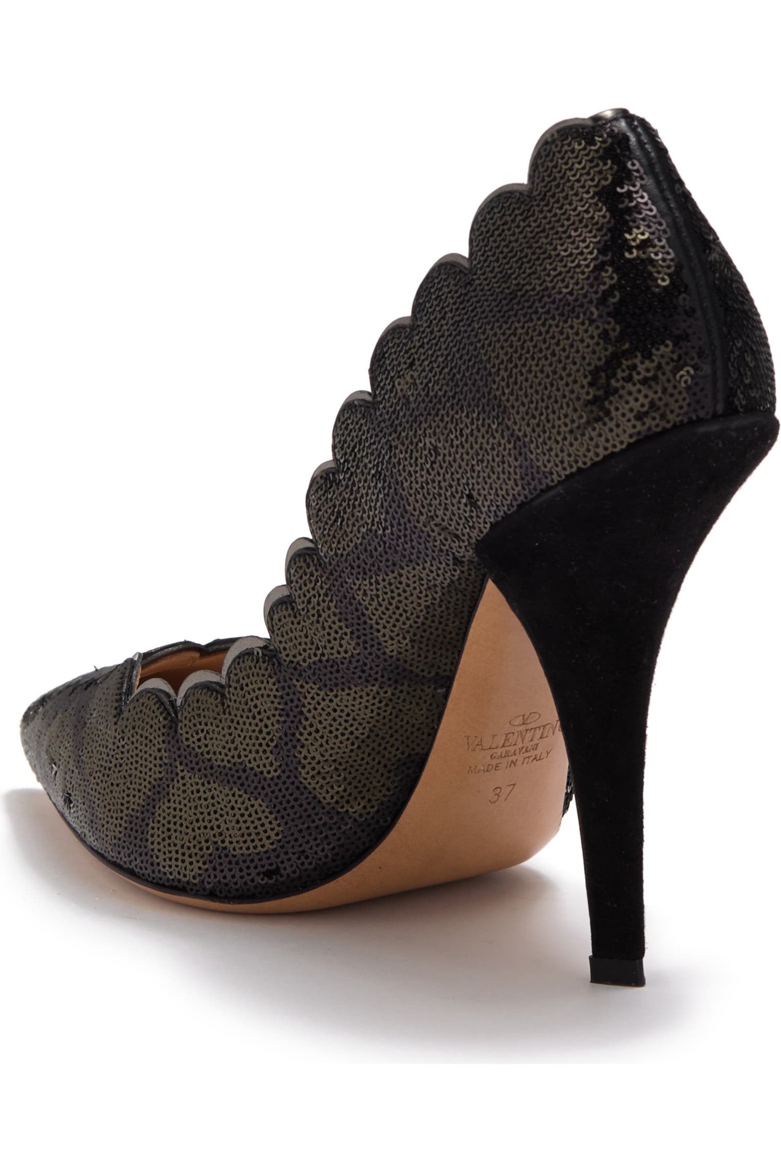 Sequion Valentino Garavani Valentino Scalloped Sequion Pump (Women) | Nordstromrack