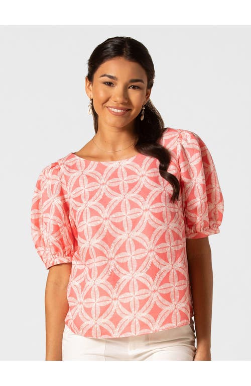 Tori Richard Breeze Block Beth Top In Red Coral