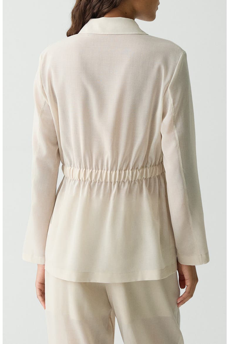 Cinched Waist Wool Blend Jacket, Alternate, color, SAND