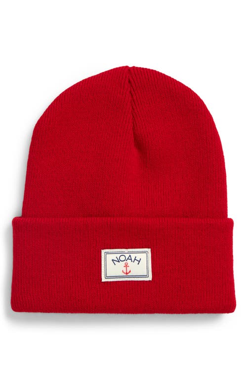 Noah Anchor Logo Beanie In Red