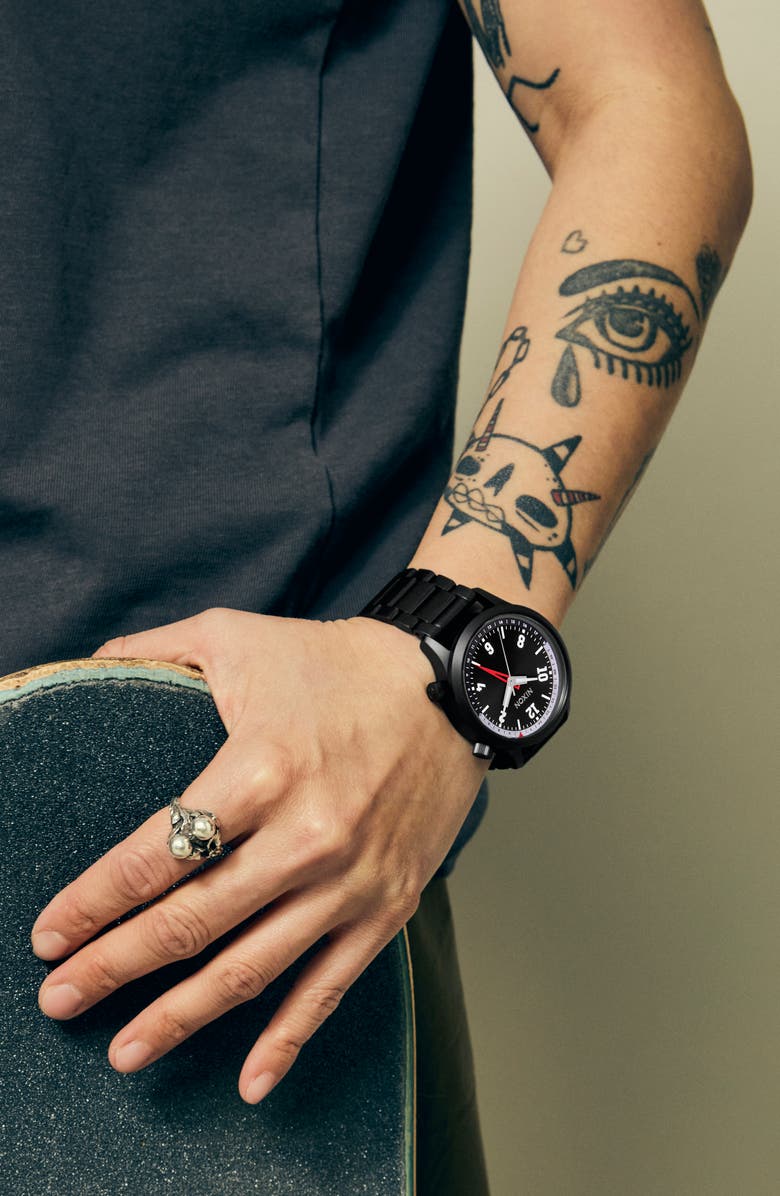 Nixon Drifter 40 Watch, 40mm, Alternate, color, Super Black / Black Sunray