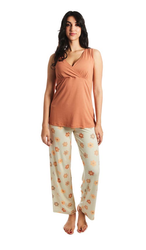 Everly Grey Analise During & After 5-piece Maternity/nursing Sleep Set For Mom & Baby In Metallic