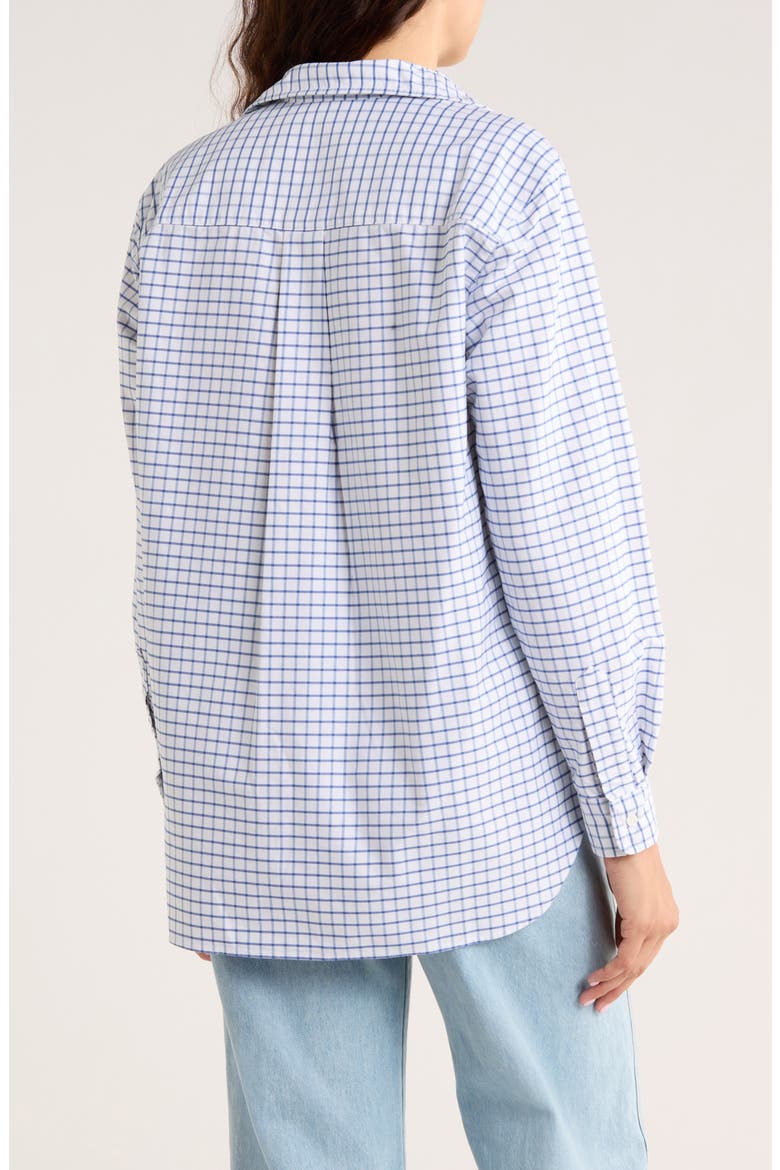 Joedy Boyfriend Cotton Button-Up Shirt, Alternate, color, BLUE WHITE CHECK