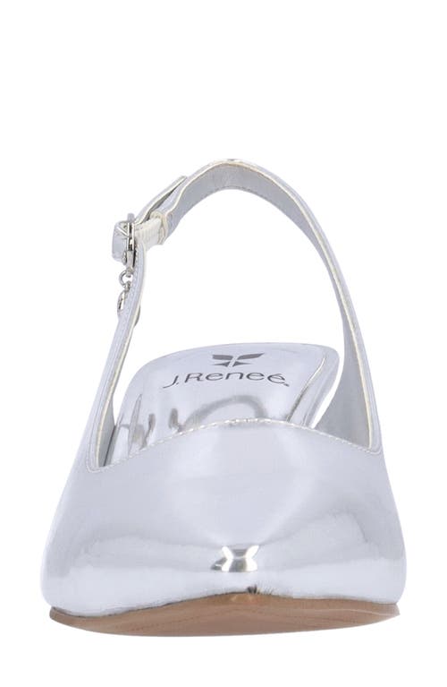 J. Reneé Ferryanne Pointed Toe Slingback Pump In Silver