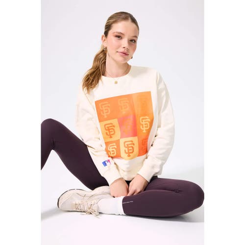 Terez Cream San Francisco Giants Technicolor Oversized Pullover Sweatshirt In White