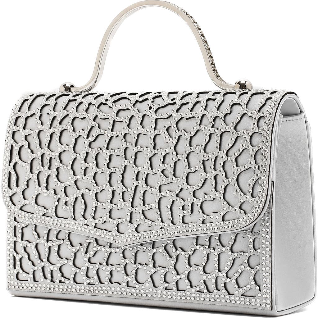 Lady Couture Rhinestone Handbag In Silver