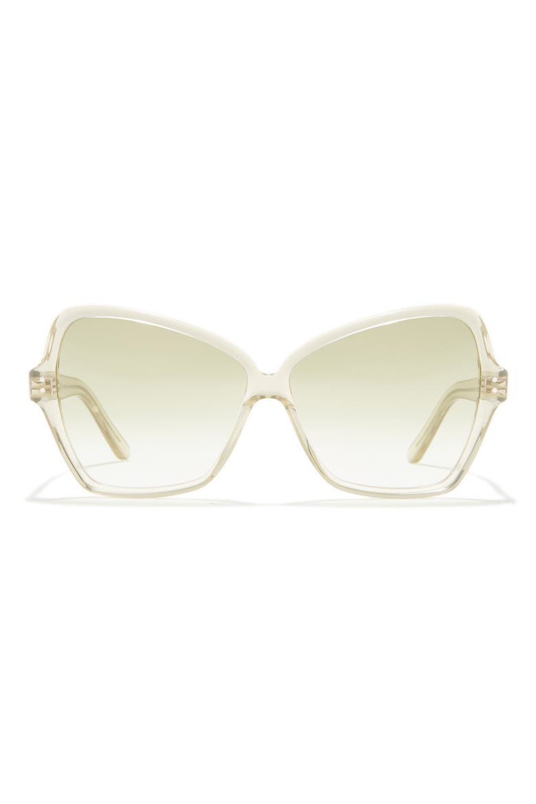 64mm Butterfly Sunglasses, Main, color, SHINY LIGHT/GRADIENT GREEN
