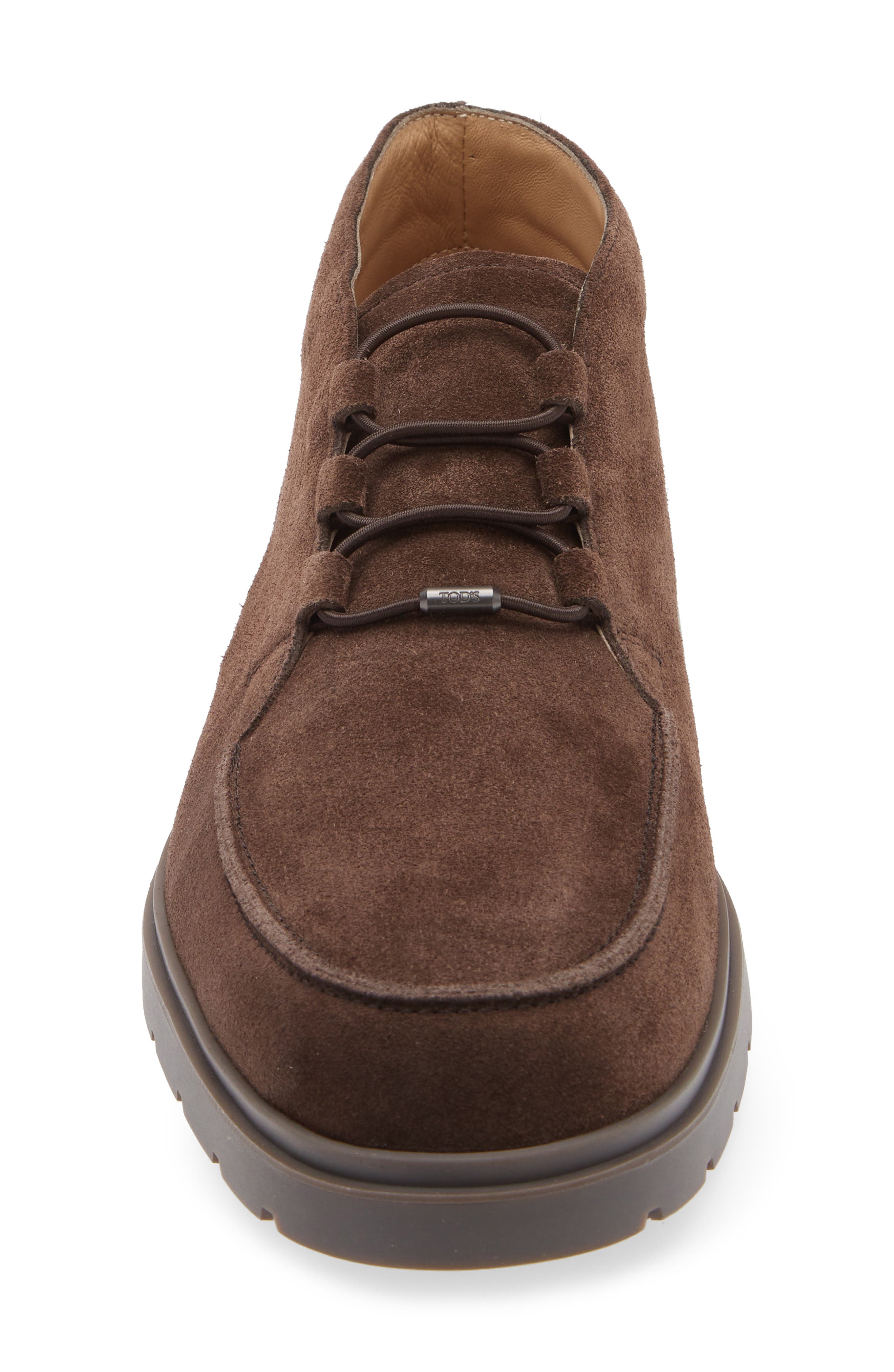 Tod's Apron Toe Suede Chukka Boot, Alternate, color, Testa Moro