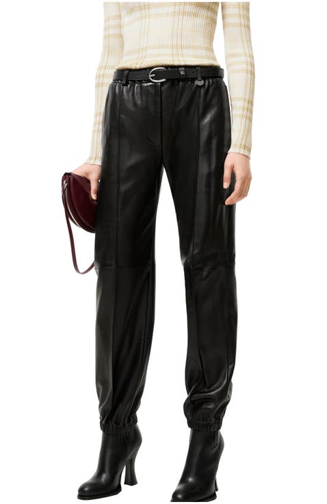 Leather Jogging Pants