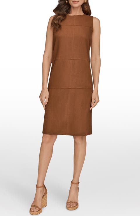 Linen Blend Shift Dress