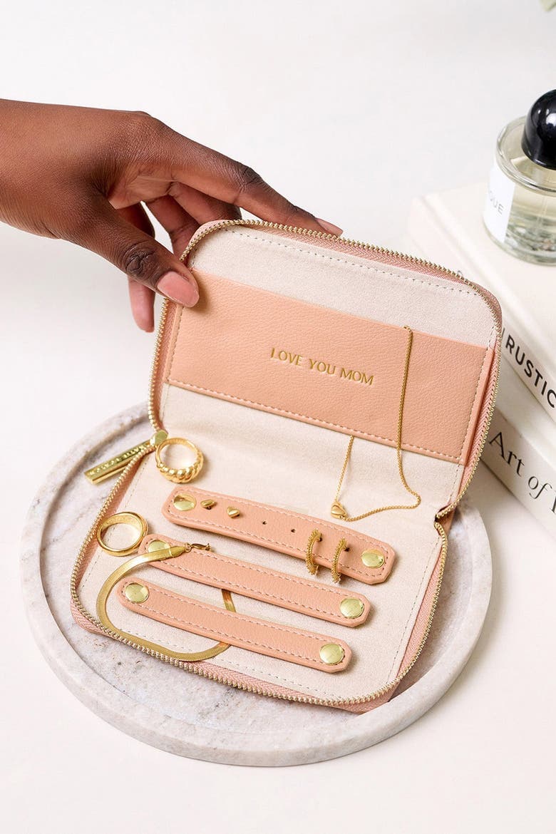 Slim Jewelry Case 'Love You Mom', Alternate, color, PINK