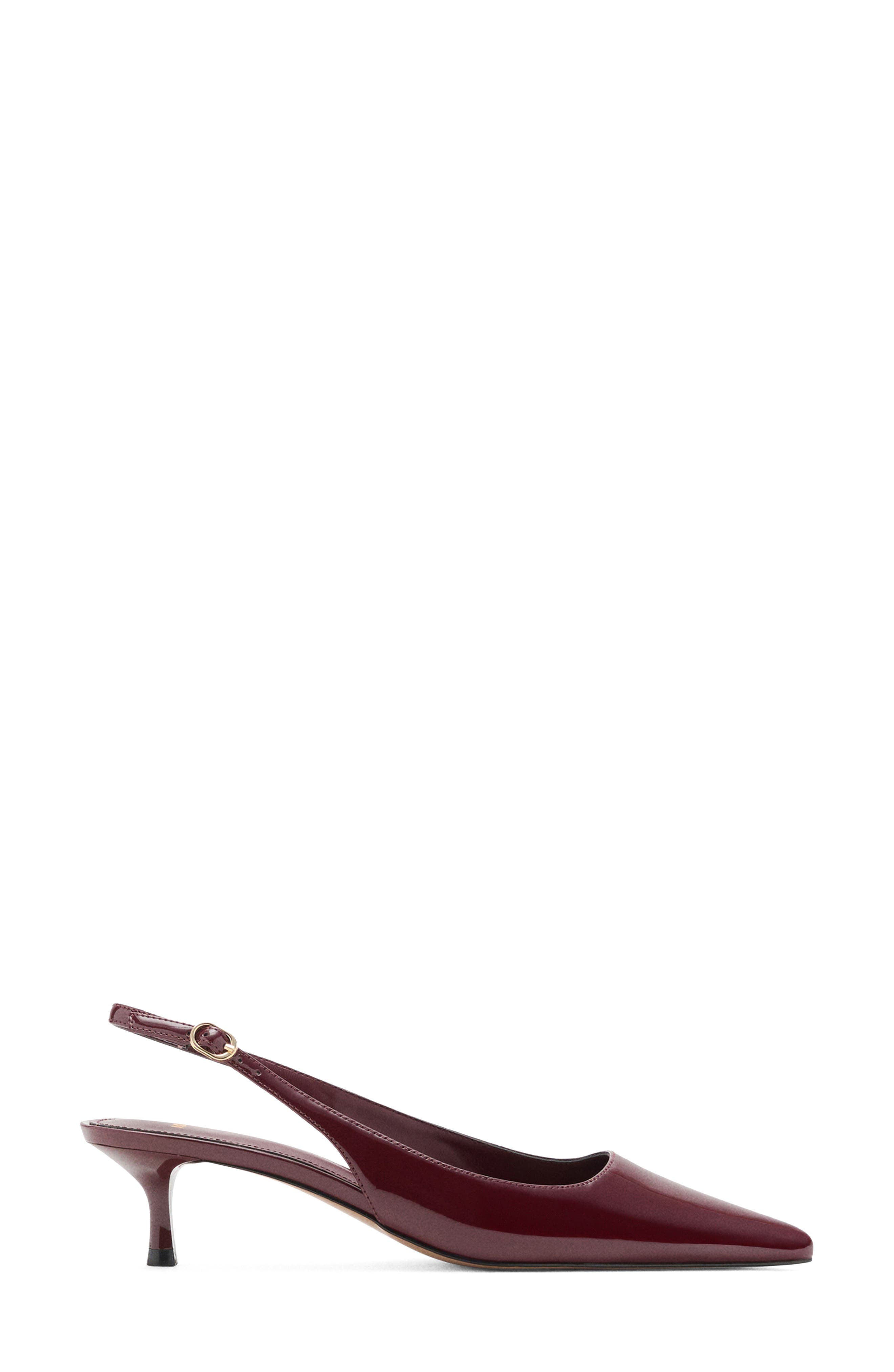 MANGO Mona Slingback Pump, Alternate, color, Burgundy