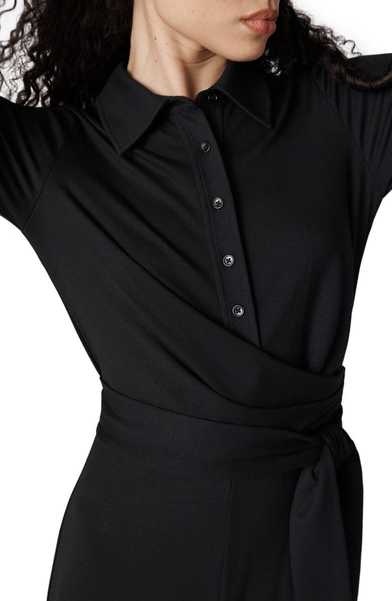 Diane von Furstenberg Michele Wide Leg Jumpsuit, Alternate, color, Black