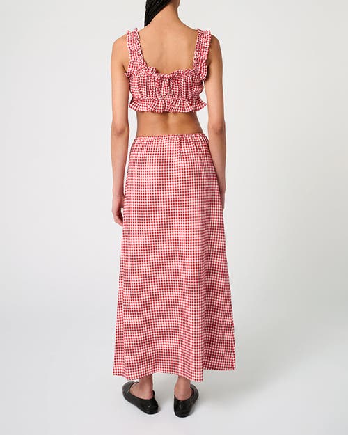Weworewhat Ruffle Button Up Crop Top In Multi