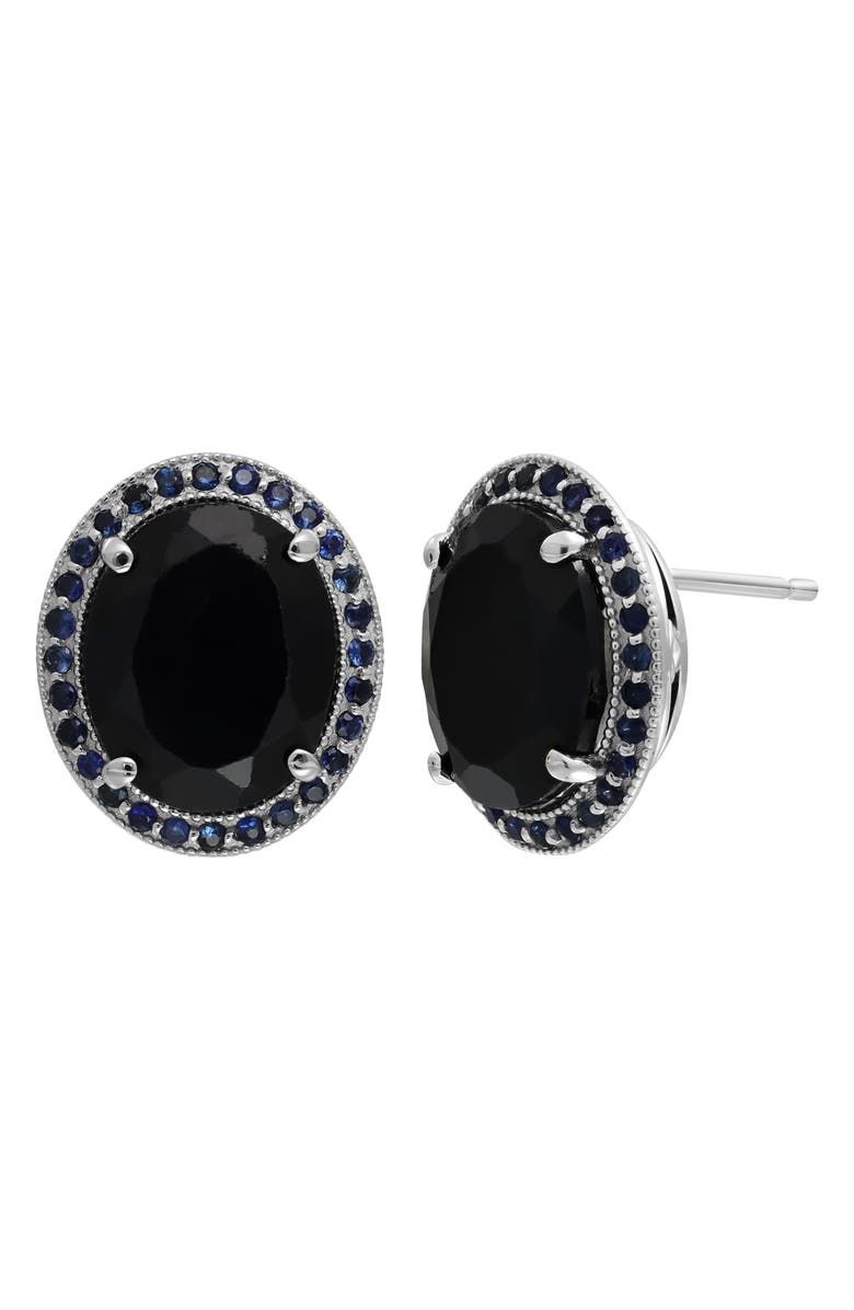 Bony Levy 18K Gold Oval Cut Blue Sapphire Earrings, Main, color, 