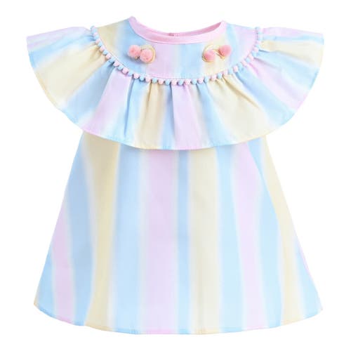 Mimi Tutu Rainbow Striped Top And Shorts Set In Pink