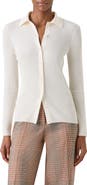 Akris punto Fitted Merino Wool Rib Cardigan