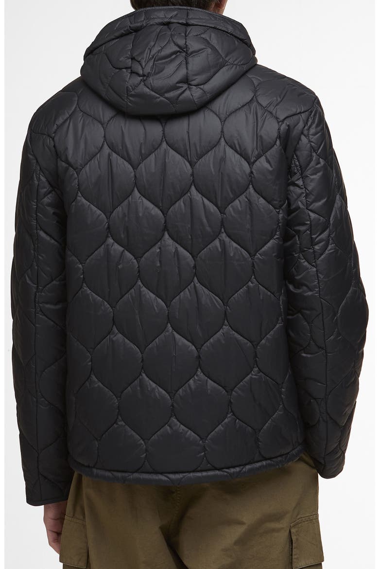 Re-Engineered Hooded Quilted Jacket, Alternate, color, BLACK