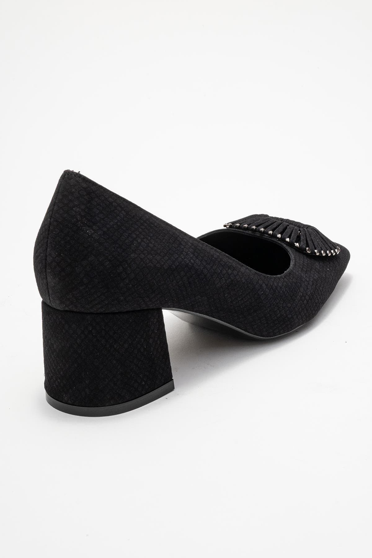 Prologue Shoes Velora Buckle Square Toe Block Heel Pump, Alternate, color, Black Pattern