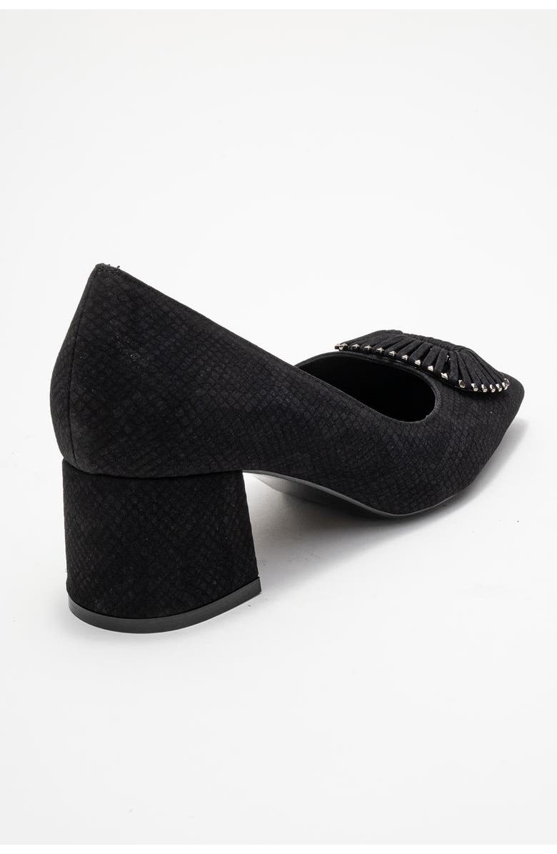 Prologue Shoes Velora Buckle Square Toe Block Heel Pump, Alternate, color, Black Pattern