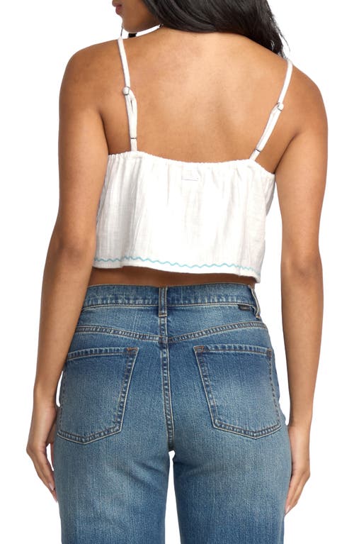 Billabong Easy Breezy Embroidered Cotton Crop Tank In White