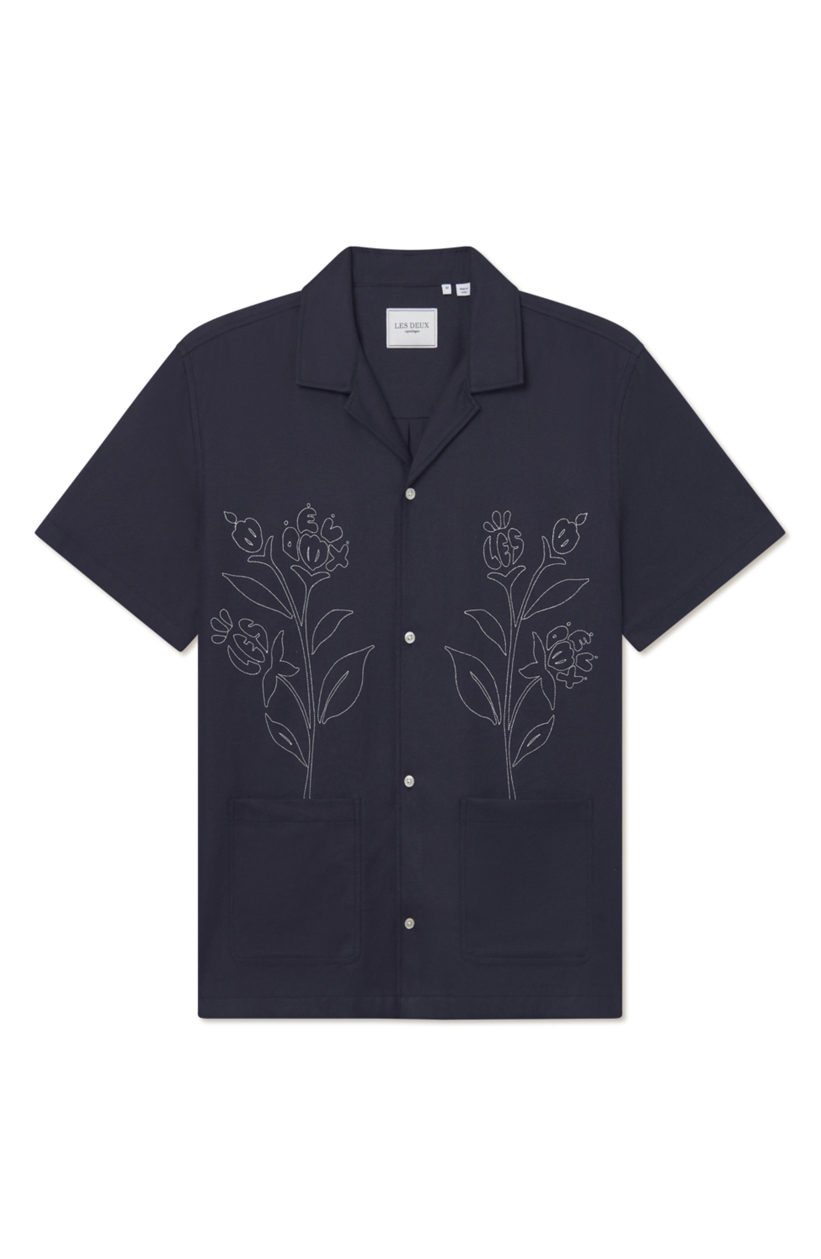 Les Deux Kingsley Embroidered Camp Shirt