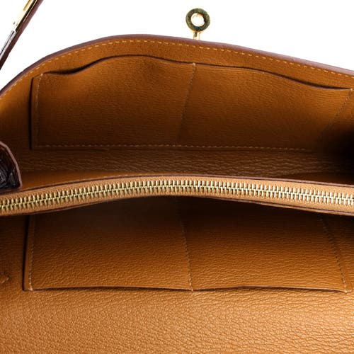 Pre-owned Hermes Hermes Kelly To Go Wallet Alligator In Gold