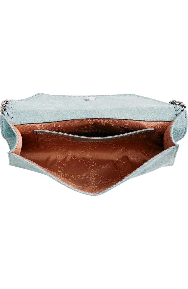 Stella McCartney Mini Falabella Shaggy Dear Faux Leather Crossbody Bag, Alternate, color, Ice Blue