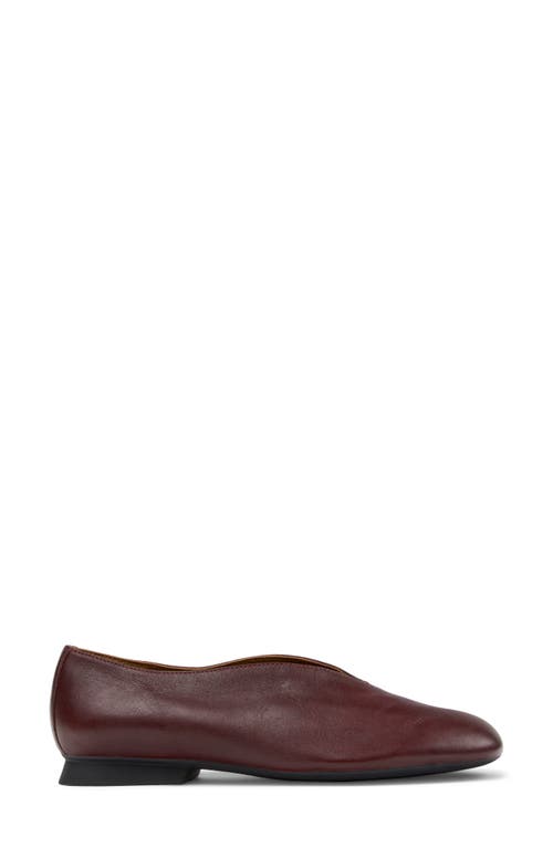 Camper Casi Myra Leather Flat Pumps In Burgundy