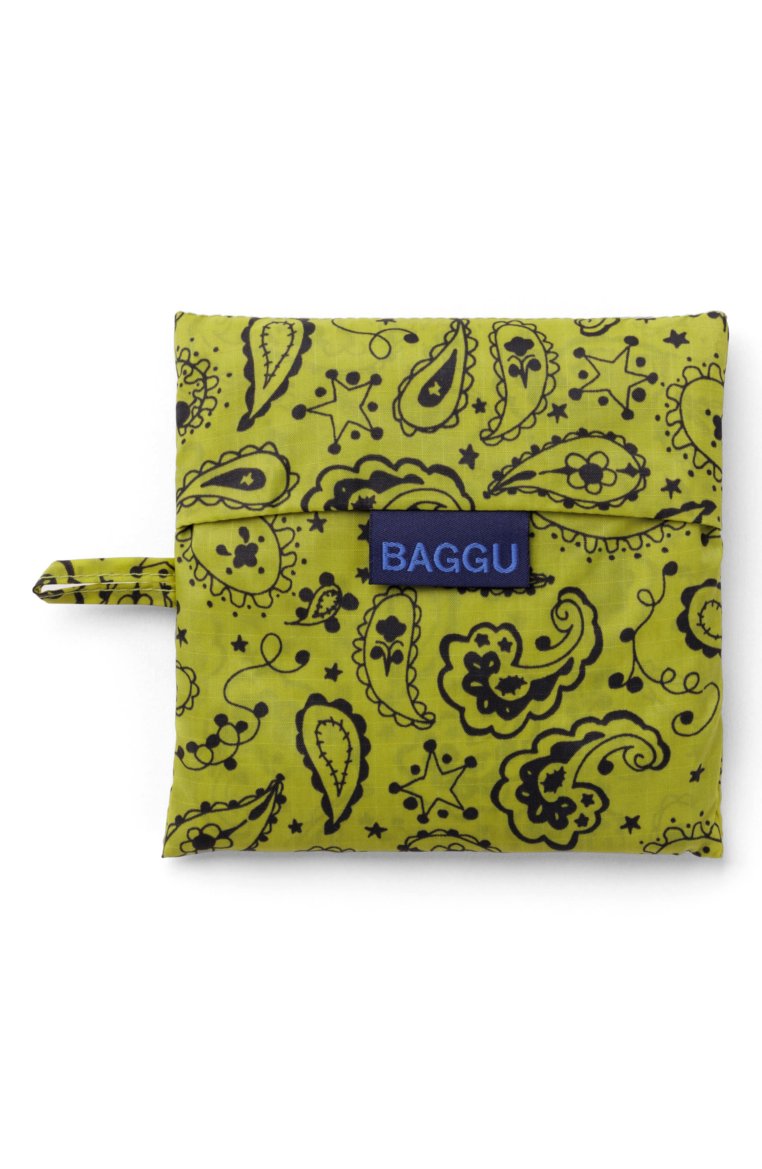 Standard Baggu Reusable Bag, Alternate, color, CHARTREUSE PAISLEY