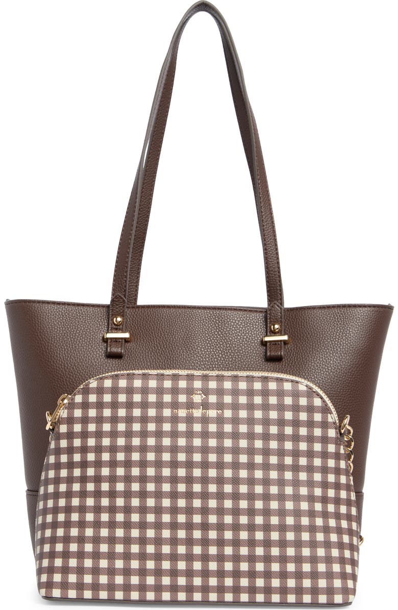 Nanette Lepore Tote, Alternate, color, Maple-Maple Gingham