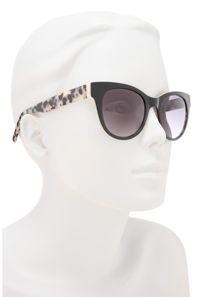 50mm Round Sunglasses, Alternate, color, BLACK