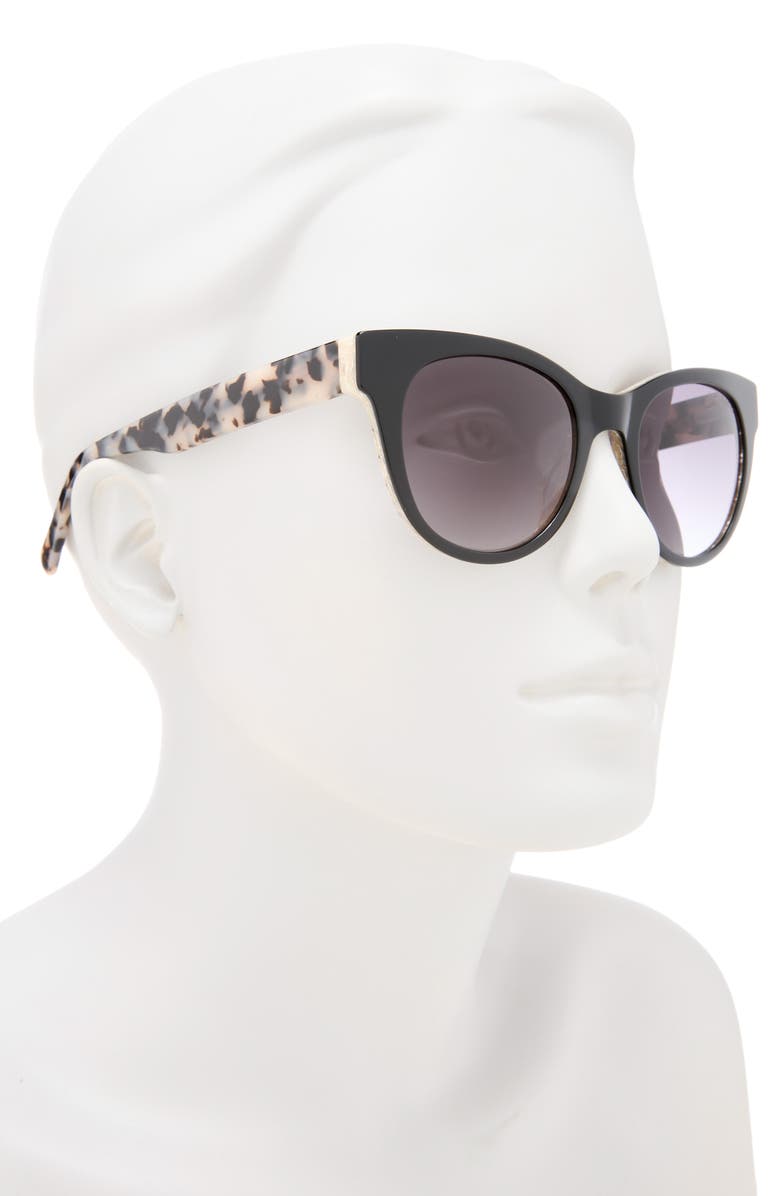 Ted Baker 50mm Round Sunglasses, Alternate, color, Black