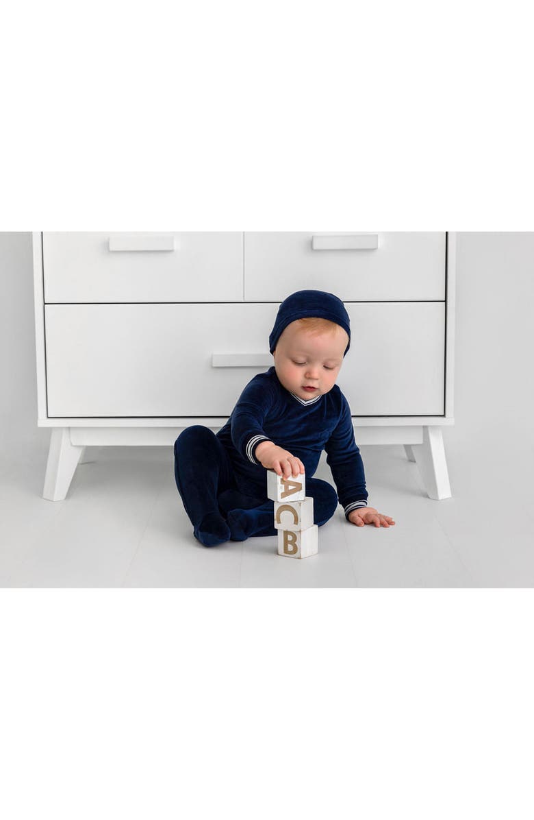 Pouf Velour Varsity Footie, Alternate, color, 