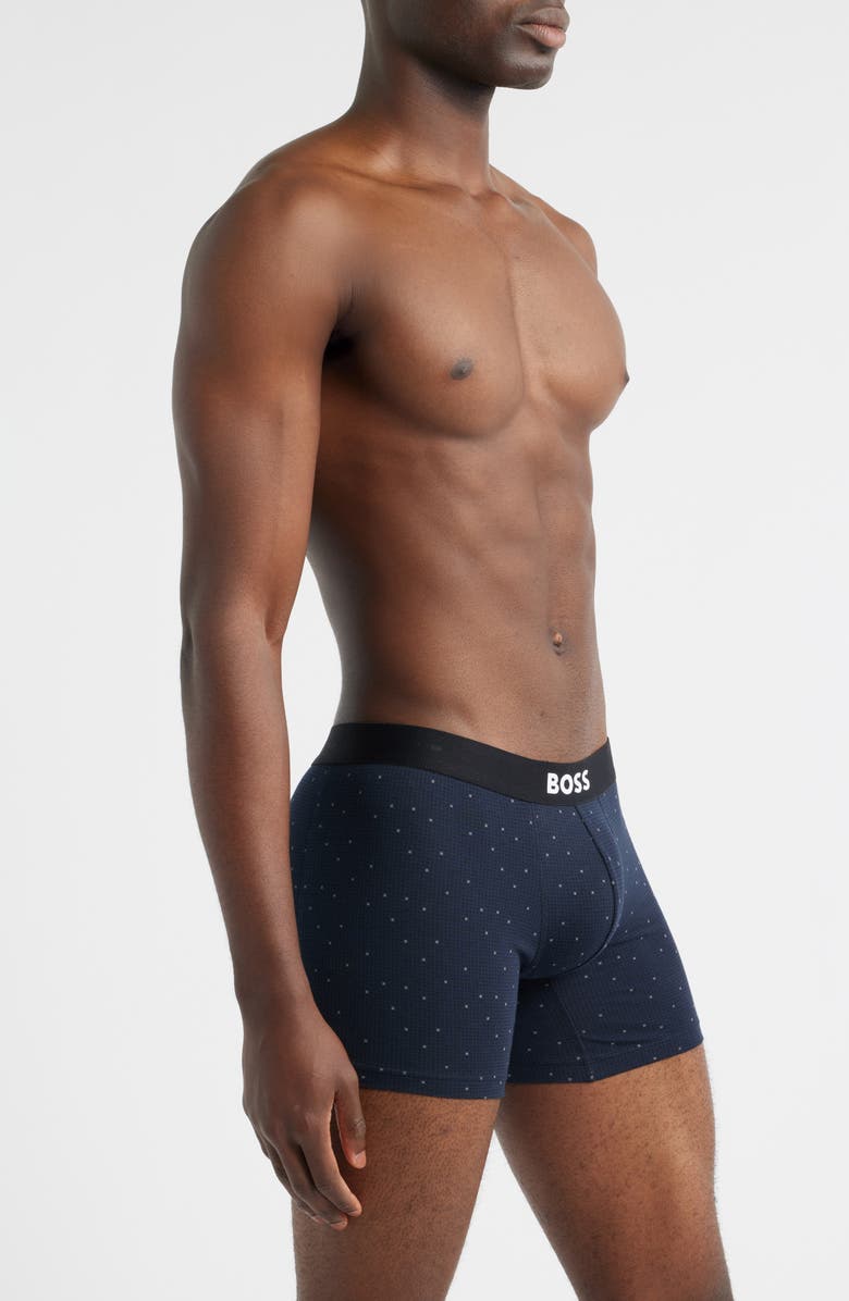 BOSS Assorted 3-Pack Power Stretch Cotton Boxer Briefs, Alternate, color, Navy/ Grey Assorted