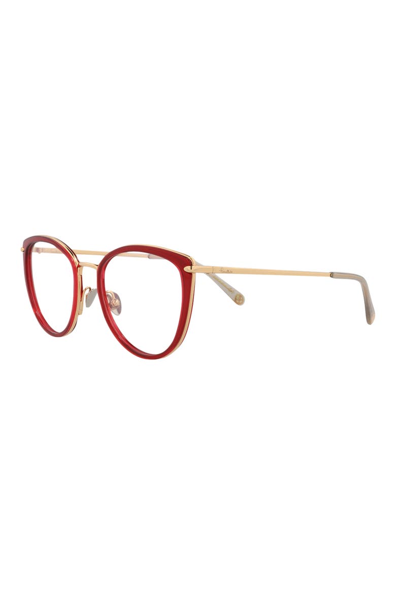 Novelty 54mm Cat Eye Optical Glasses, Alternate, color, RED GOLD