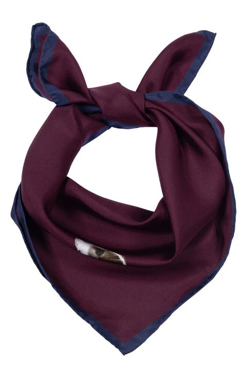 Dog Conversational Silk Small Square Scarf