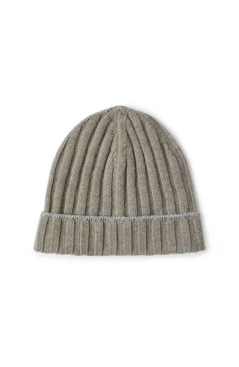 Cashmere rib knit beanie